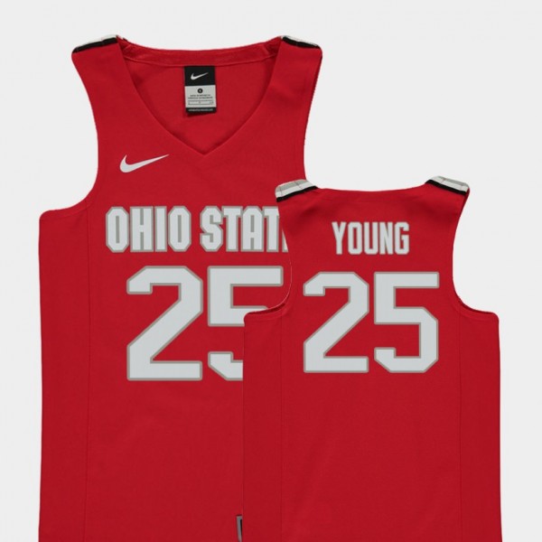 Ohio State Buckeyes Kyle Young Youth #25 Red College Basketball Jersey 2404QCYT0